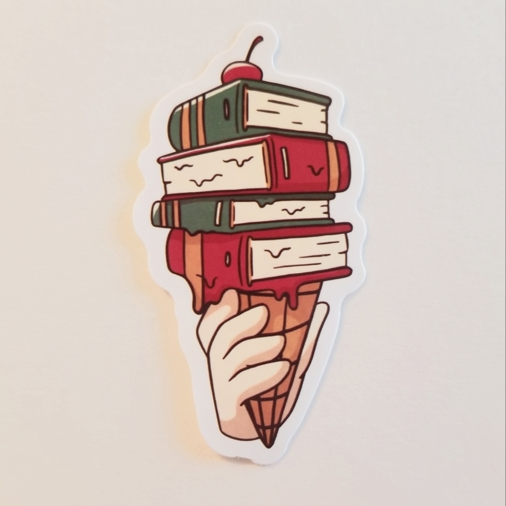 10/$10 Book Ice Cream Cone Sticker